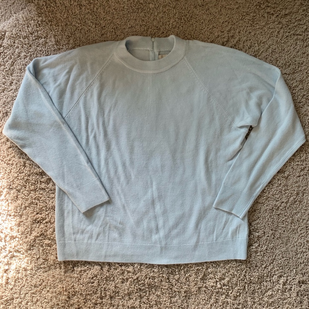 LAST CHANCE — Carolyn Taylor Mock Neck Soft Blue Sweater